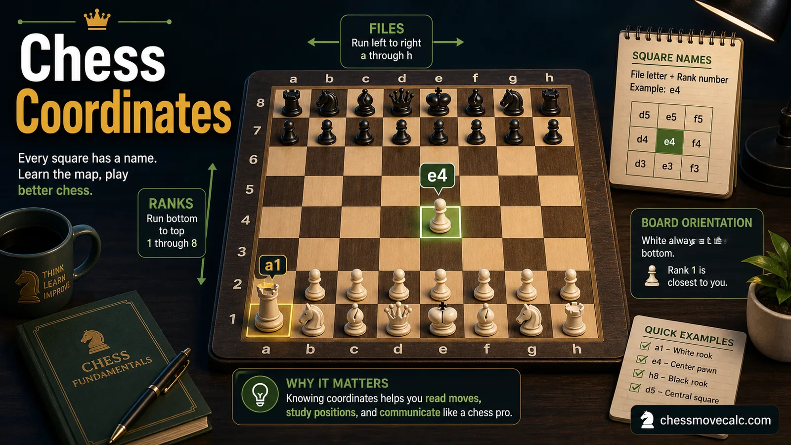Chess Coordinates Explained hero infographic