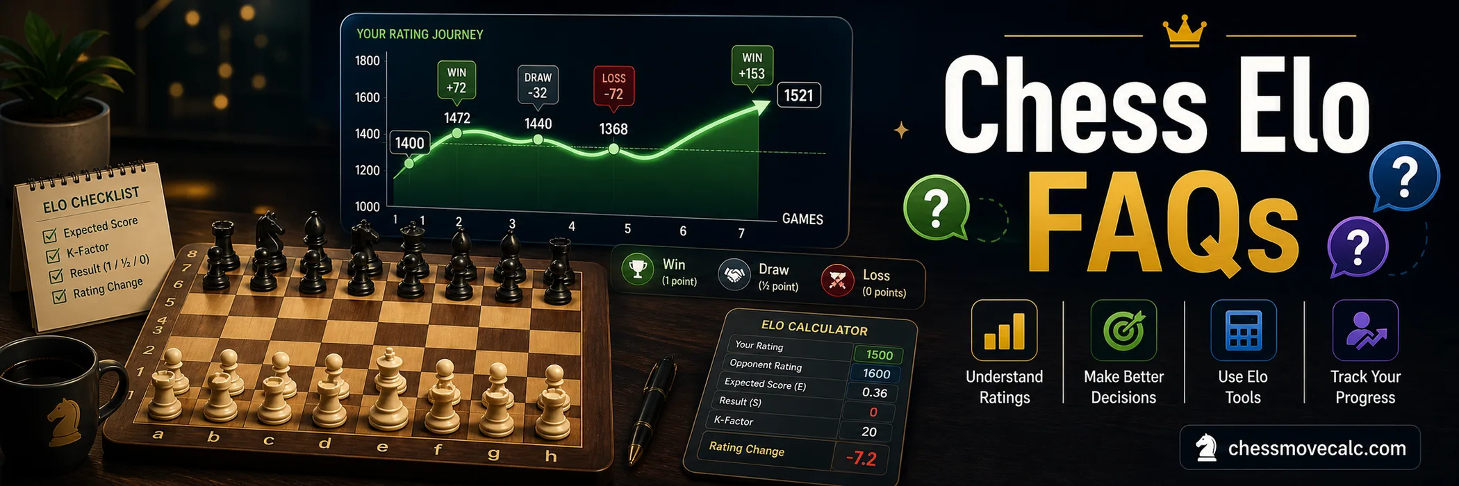 Chess Elo Explained: How Ratings Actually Work FAQs banner