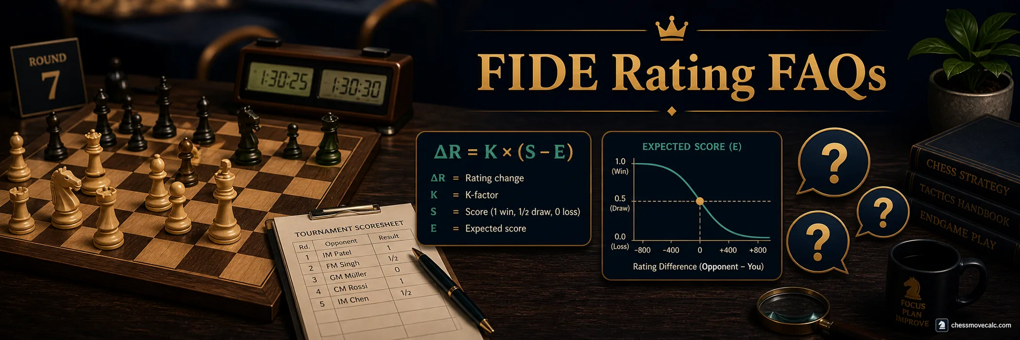 FIDE Rating Calculator Guide FAQs banner