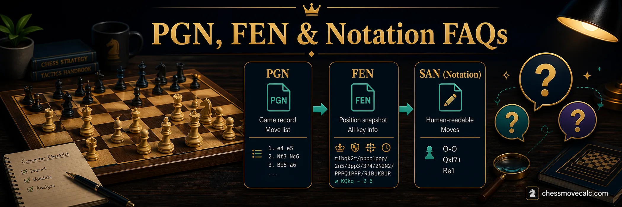How to Convert PGN, FEN, and Chess Notation FAQs banner