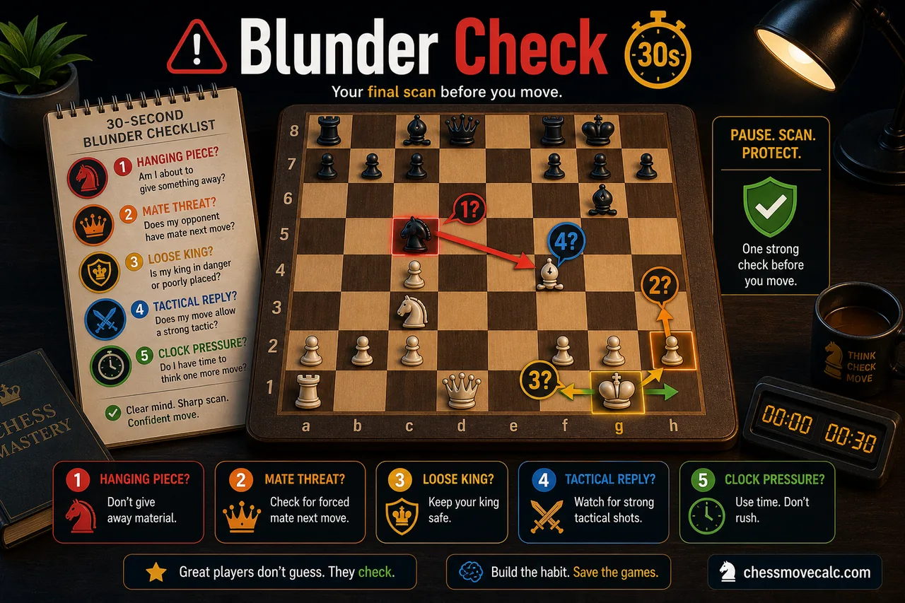 30-second blunder check infographic for chess players