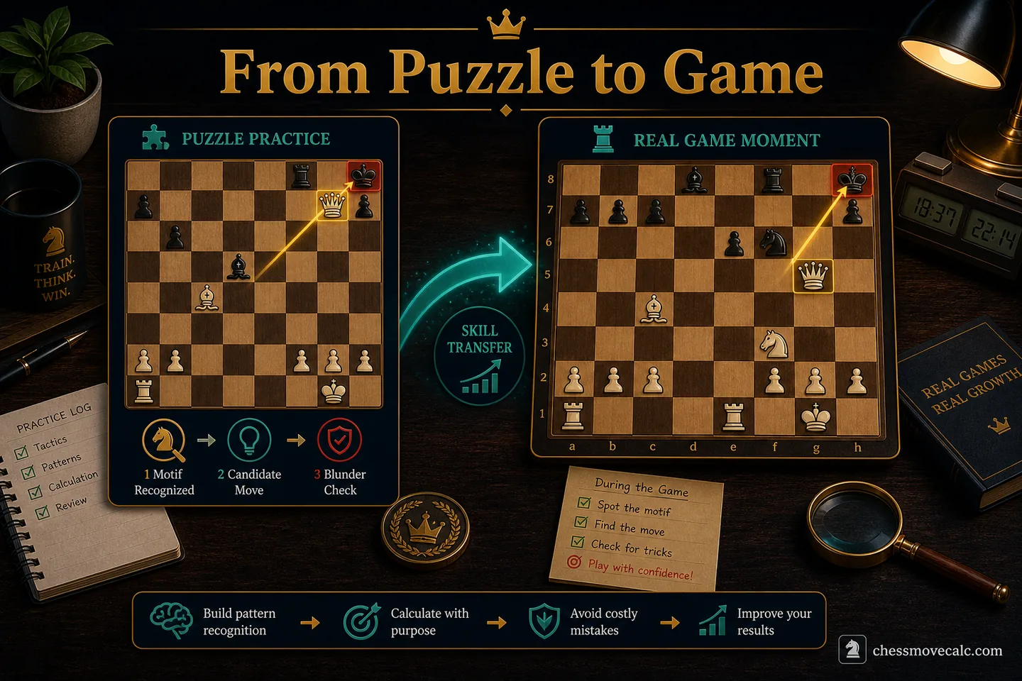 How to turn puzzle results into real-game tactical improvement